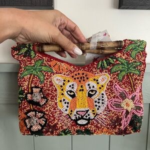 TikTok Viral Beaded Leopard/Tiger Design Handbag